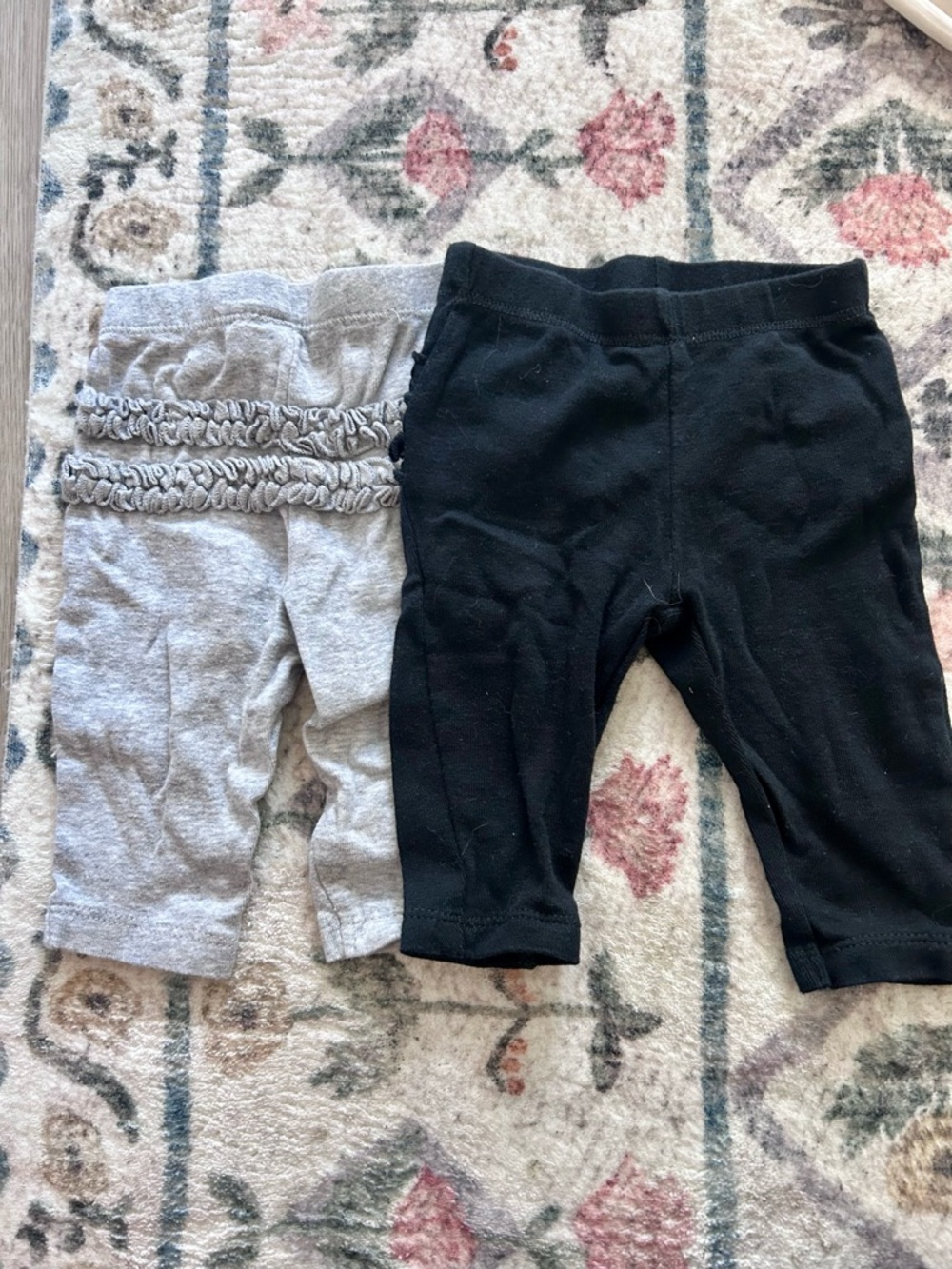 Carter's Black and Gray Toddler Leggings - Ruffled Detail